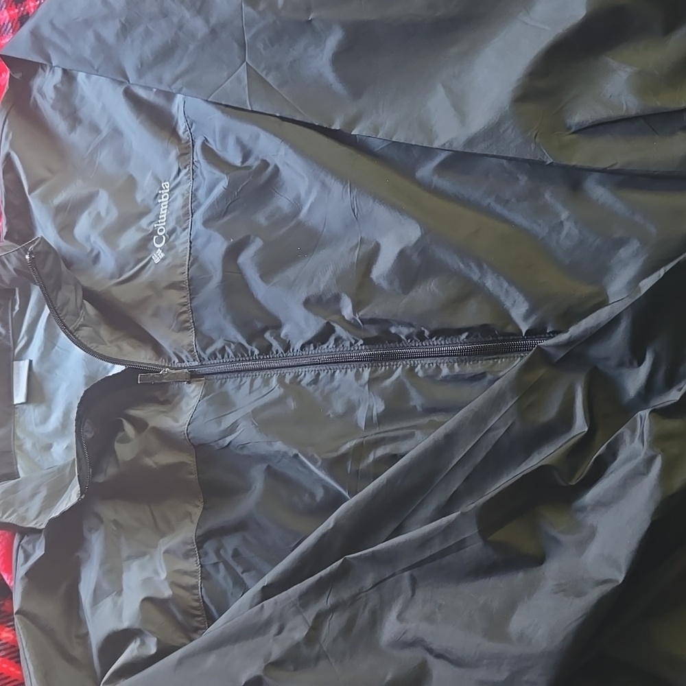 COLUMBIA men's 4x EUC JACKET WITH ZIPPER AND HOOD WATER RESISTANT WIND BREAKER
